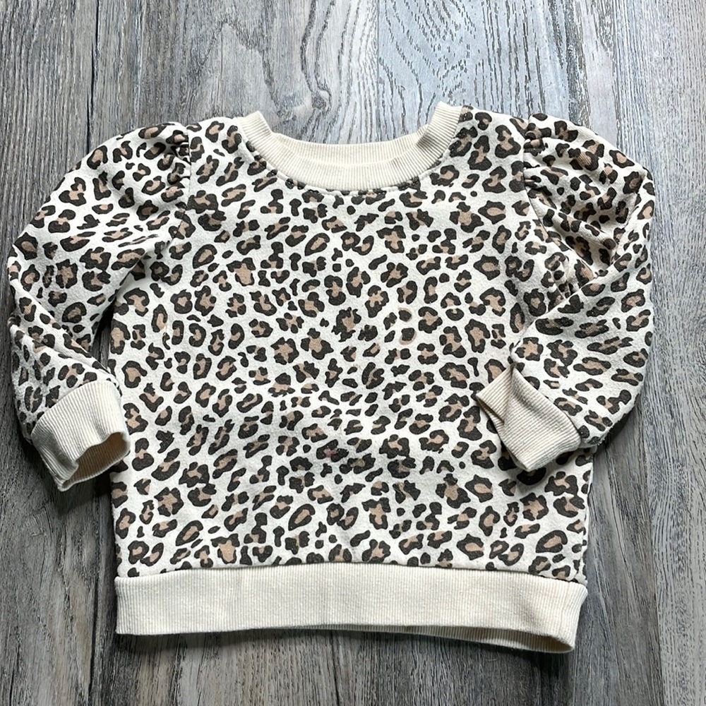 Greyson Mini Leopard Print Crewneck Sweatshirt, size 2T